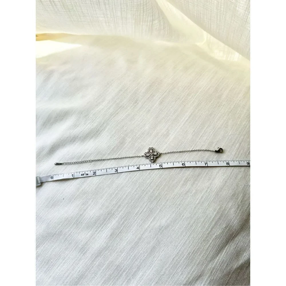 Cubic Zirconia dainty chain bracelet stainless steel